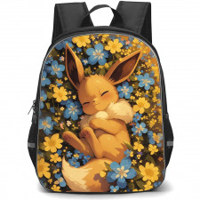 Pokemon Eevee Backpack StudentPack - Eevee Sleeping On Flowers