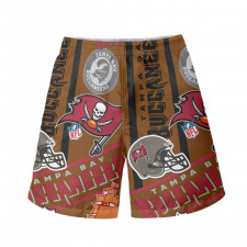 NFL Tampa Bay Buccaneers Beach Shorts Swim Pants Swimming Trunks - Tampa Bay Buccaneers Mania Collage Logo
