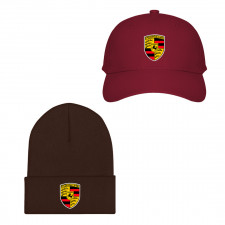 Porsche Baseball Cap Beanie Hat - Porsche Logo Illustration
