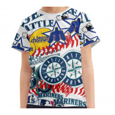 MLB Seattle Mariners Tee T-Shirt - Seattle Mariners Mania Collage Logo