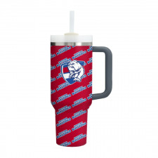 Western Bulldogs Football Club Quencher H2.0 FlowState Stanley Tumbler 40oz 1.18L - Bulldogs Football Club Medley Monogram Wordmark