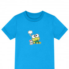 Sanrio Keroppi Tee Shirt T-Shirt Short Sleeve - Keroppi And Teru Teru Sitting Sticker