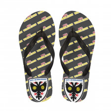 AFC Wimbledon Flip Flops Thongs V-Strap Sandals - Wimbledon Football Club Medley Monogram Wordmark
