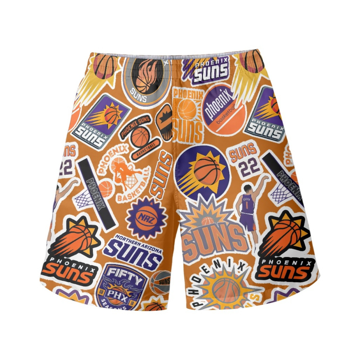 NBA Phoenix Suns Beach Shorts Swim Pants Swimming Trunks - Phoenix Suns Mania College Logo