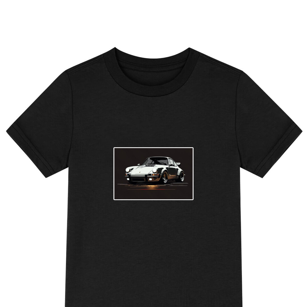 Porsche Tee Shirt T-Shirt Short Sleeve - Porsche 911 Illustration Art On Dark Background