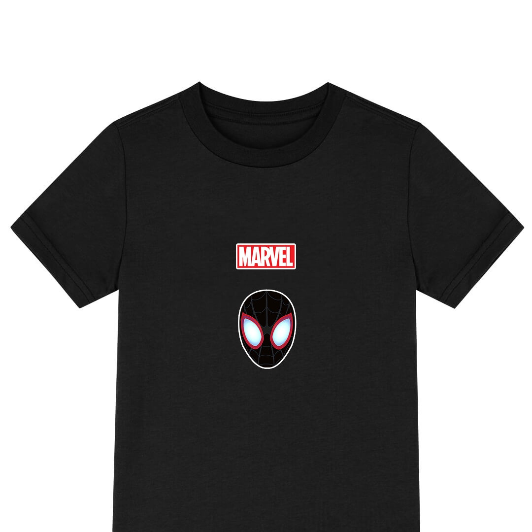 Spider Man Miles Morales Tee Shirt T-Shirt Short Sleeve - Miles Morales Head Portrait