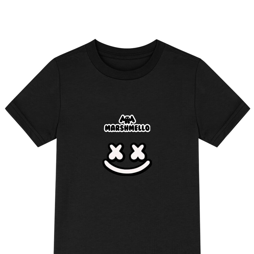 Marshmello Tee Shirt T-Shirt Short Sleeve - Marshmello Logo Sticker Art