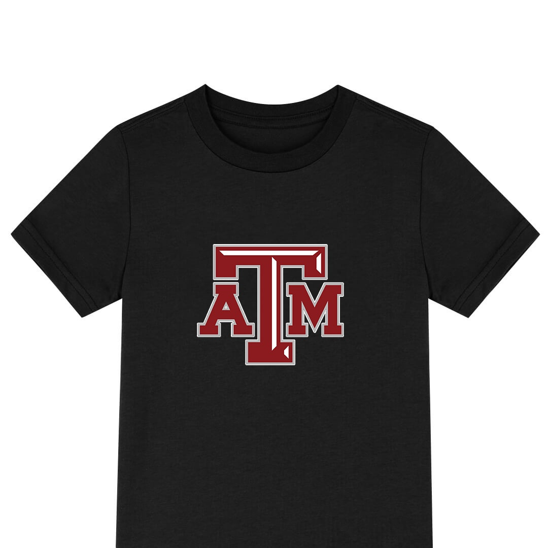 Texas A&M Aggies Tee Shirt T-Shirt Short Sleeve - Texas A&M Aggies College Football Team Single Logo