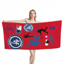 MLB Los Angeles Dodgers Bath Beach Towel - Los Angeles Dodgers Mania Collage Logo