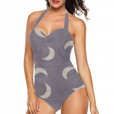 Burga Art Pattern Tankini Halter One Piece Women's Swimsuit - Burga Moonstone Pattern Art Poster