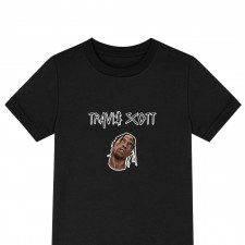 Travis Scott Tee Shirt T-Shirt Short Sleeve - Travis Scott Portrait Vector Art