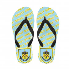 Burnley FC Flip Flops Thongs V-Strap Sandals - Burnley Football Club Medley Monogram Wordmark