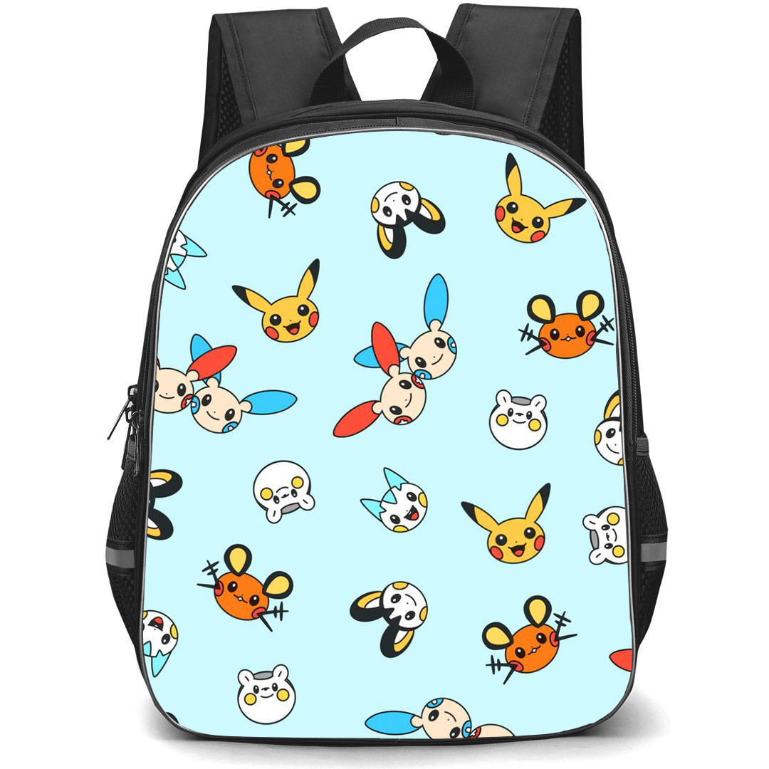 Pokemon Backpack StudentPack - Pokemon Faces Chibi Pattern Art