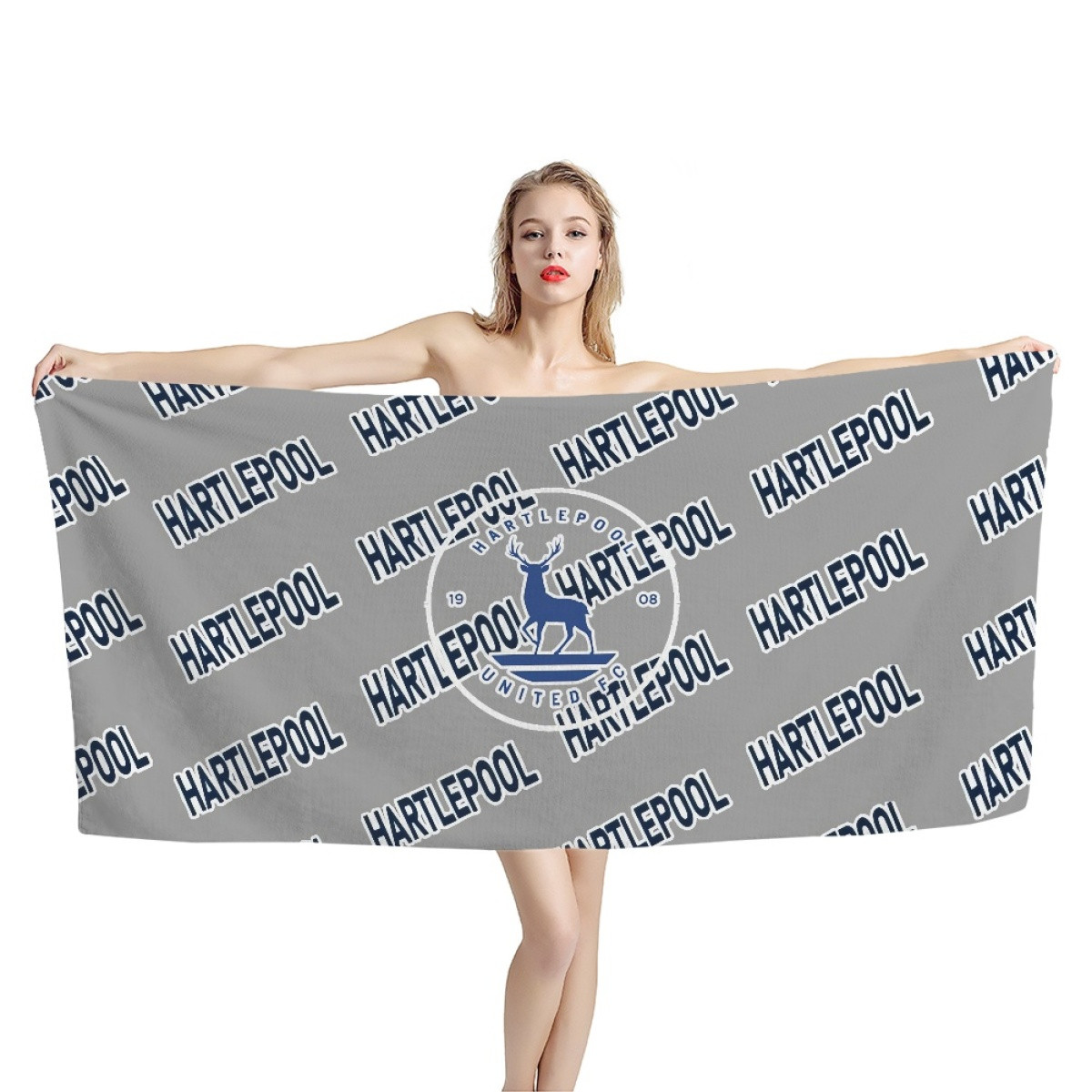 Hartlepool United FC Bath Beach Towel - Hartlepool Football Club Medley Monogram Wordmark