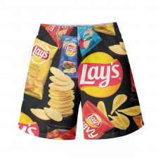 Lays Beach Shorts Swim Pants Swimming Trunks - Lays Mania Collage Logo