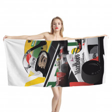 F1 Formula One Ayrton Senna Bath Beach Towel - Ayrton Senna Poster Illustration