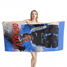 F1 Formula One Fernando Alonso Bath Beach Towel - Fernando Alonso Alpine F1 Team 2021 Poster