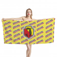 Jagiellonia Bialystok Bath Beach Towel - Bialystok Football Club Medley Monogram Wordmark