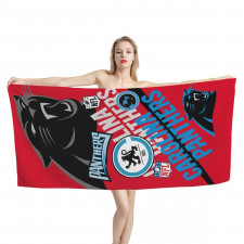 NFL Carolina Panthers Bath Beach Towel - Carolina Panthers Mania Collage Logo