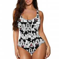 Mickey And Minnie Mickey One Piece Girls and Women's Swimsuit - Mickey Collage Expressions