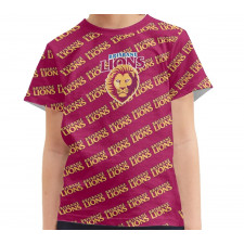 Brisbane Lions Football Club Tee T-Shirt - Brisbane Football Club Medley Monogram Wordmark