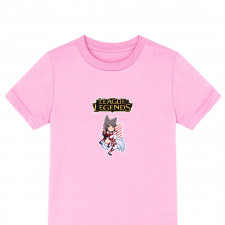 League of Legends Ahri Tee Shirt T-Shirt Short Sleeve - Ahri Shy Portrait Chibi Illustration