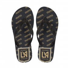 MLS Los Angeles FC Flip Flops Thongs V-Strap Sandals - Los Angeles Football Club Medley Monogram Wordmark