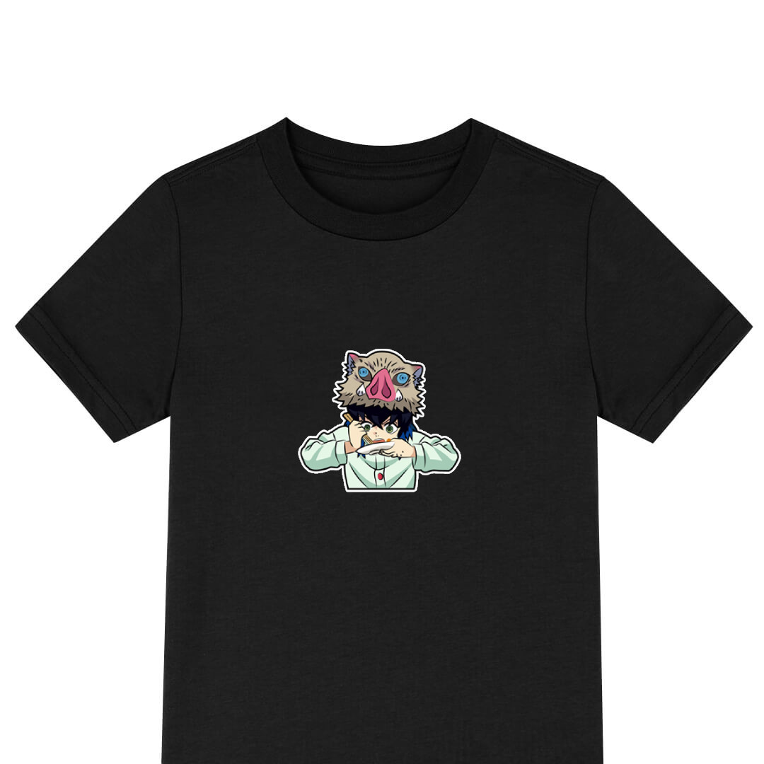 Demon Slayer Inosuke Hashibira Tee Shirt T-Shirt Short Sleeve - Inosuke Hashibira Unmasked Chibi Art