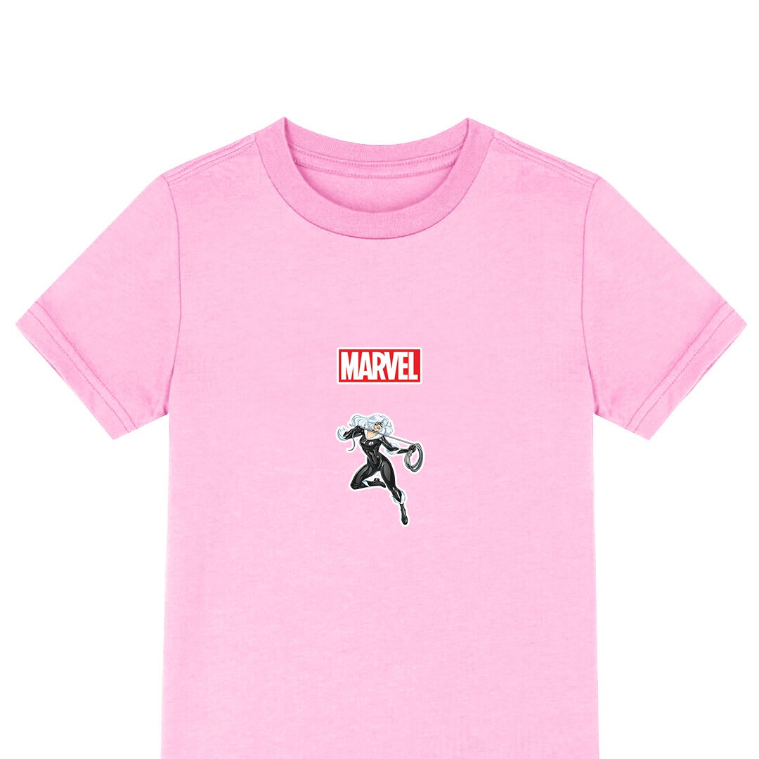 Spider Man Black Cat Tee Shirt T-Shirt Short Sleeve - Black Cat Side Posture Comic Art