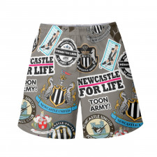 Newcastle United F.C Beach Shorts Swim Pants Swimming Trunks - Newcastle United F.C Mania Collage Logo