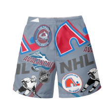 NHL Colorado Avalanche Beach Shorts Swim Pants Swimming Trunks - Colorado Avalanche Mania Collage Logo