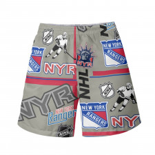 NHL New York Rangers Beach Shorts Swim Pants Swimming Trunks - New York Rangers Mania Collage Logo