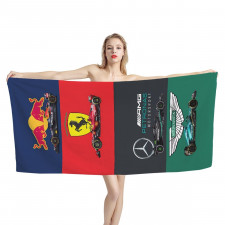 F1 Formula One Bath Beach Towel - F1 Formula One Red Bull Ferrari Petronas And AstonMartin Poster