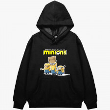 Minions Hoodie Hooded Sweatshirt Sweater Jacket - Bob Kevin Stuart Free Rider Character Art
