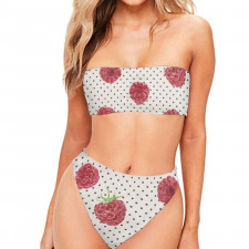 Burga Art Pattern Bandeau Bikini Two Piece Women's Swimsuit - Burga Summer Forever Pattern Art Poster