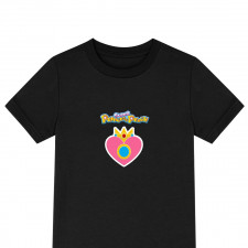 Super Mario Princess Peach Tee Shirt T-Shirt Short Sleeve - Princess Peach Crown Logo