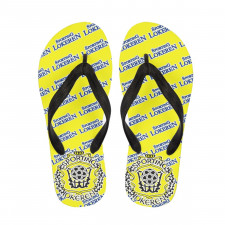 KSC Lokeren Oost Vlaanderen Football Club Flip Flops Thongs V-Strap Sandals - Vlaanderen Football Club Medley Monogram Wordmark