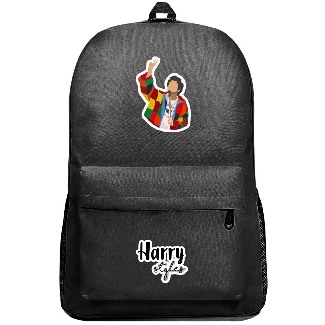Harry Style Backpack SuperPack - Harry Style Showing Victory Sign Minimalist Art