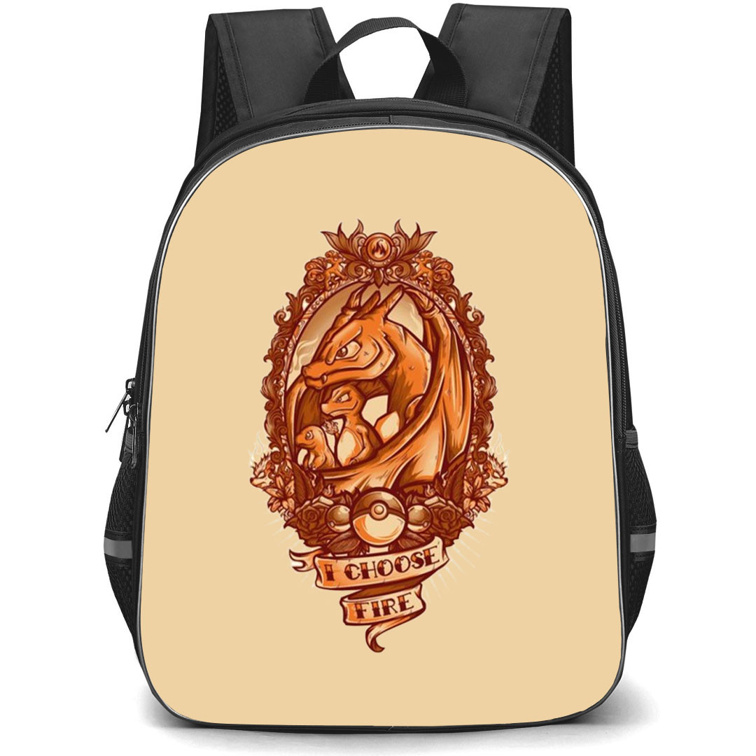 Pokemon Backpack StudentPack - Pokemon I Choose Frire Vintage Art
