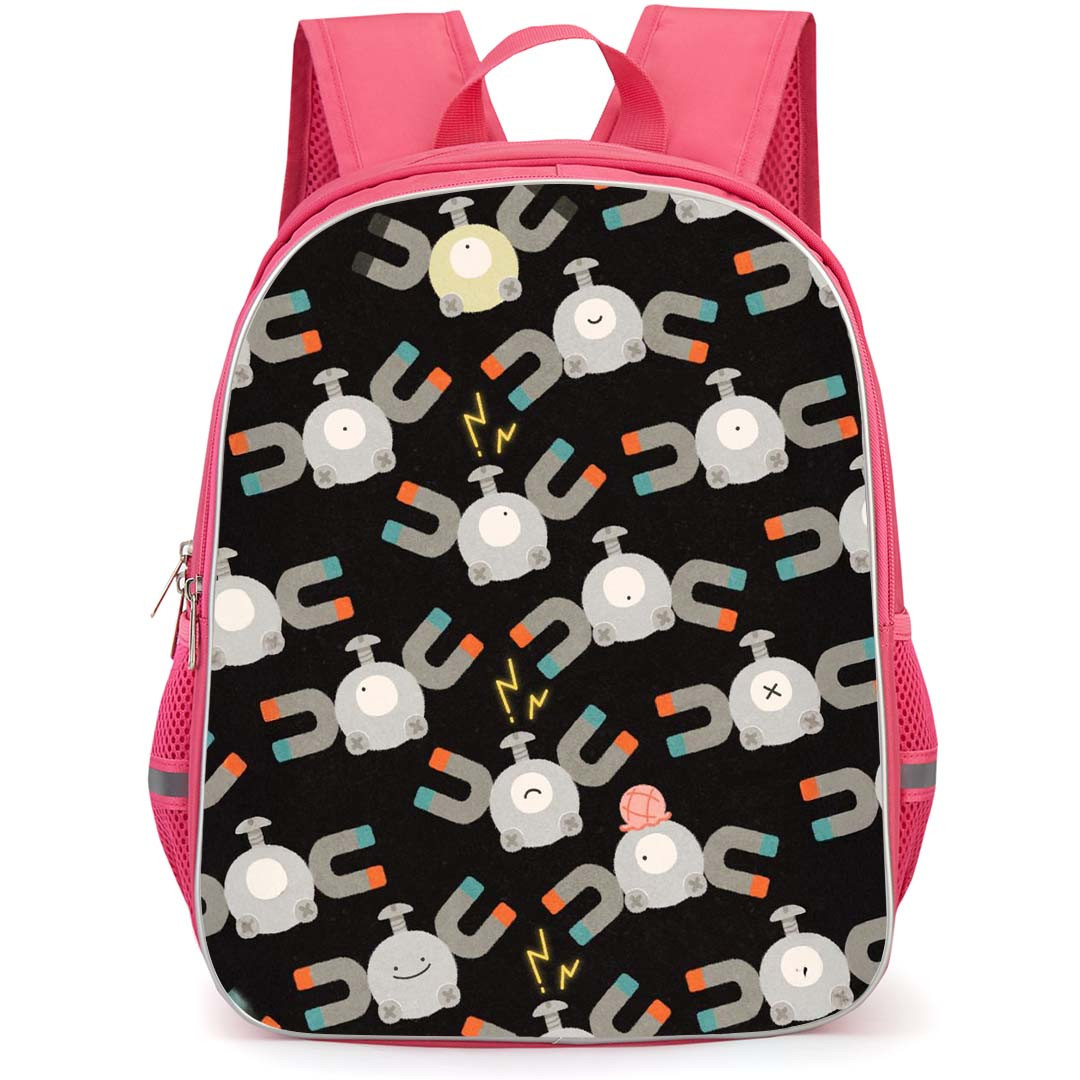Pokemon Magnemite Backpack StudentPack - Magnemite Black Background Pattern Art
