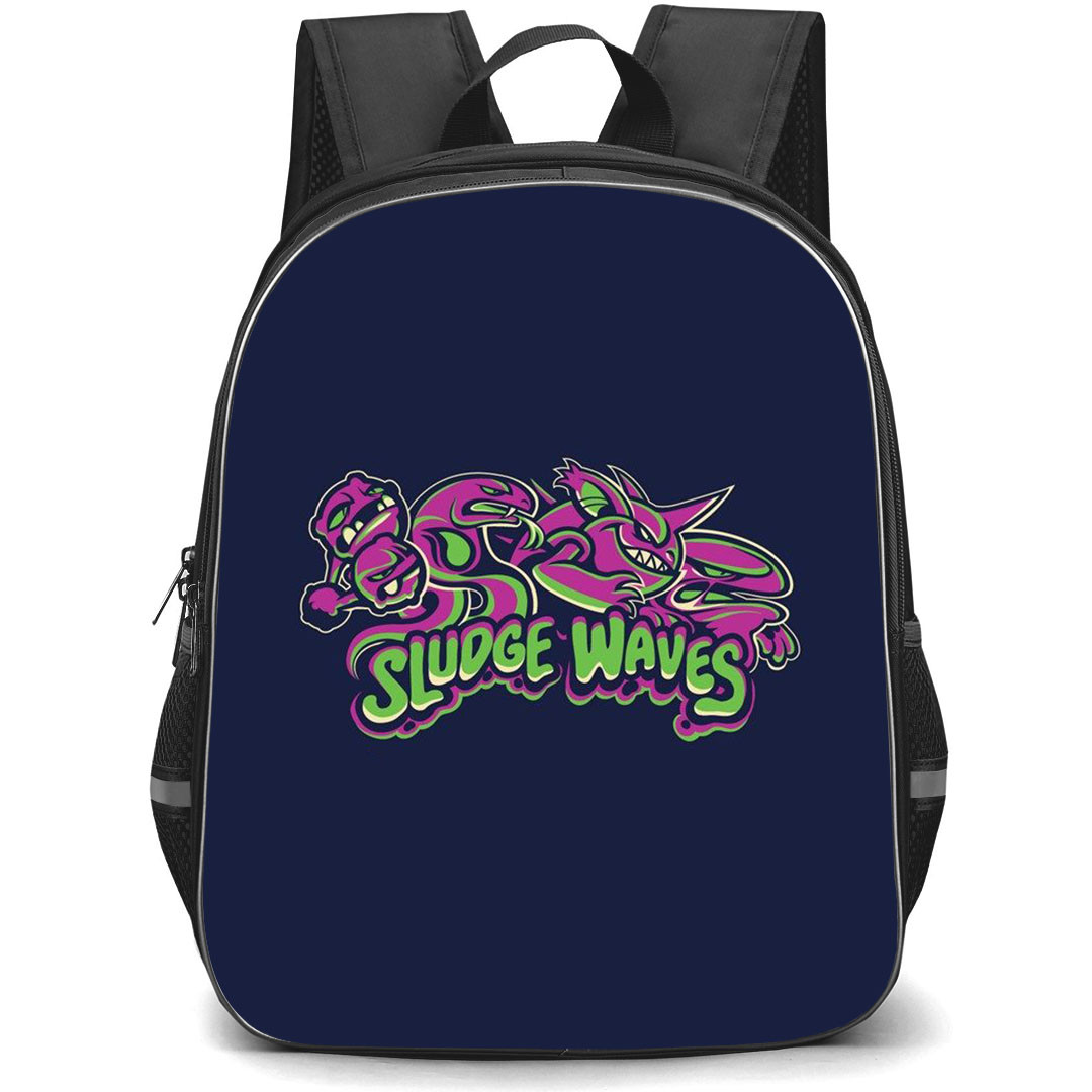 Pokemon Backpack StudentPack - Pokemon Sludge Waves Logo Blue Background
