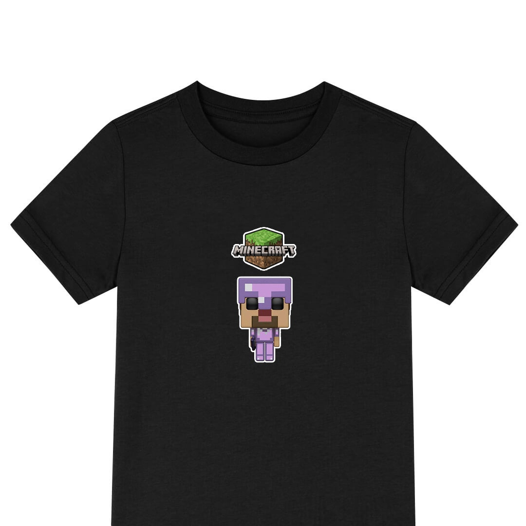 Minecraft Steve Tee Shirt T-Shirt Short Sleeve - Enchanted Steve Chibi Art Series