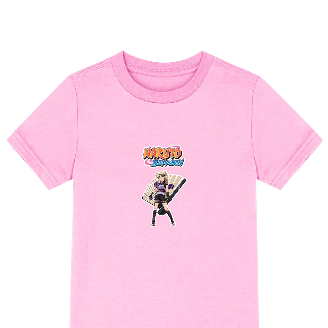 Naruto Shippuden Temari Tee Shirt T-Shirt Short Sleeve - Temari Holding Sessen The Giant Iron Fan