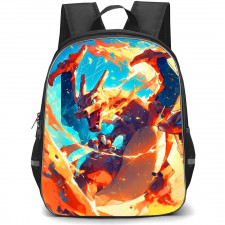 Pokemon Charizard Backpack StudentPack - Charizard Fighting Blue Sky Background