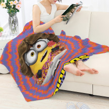 Minions Dave Blanket Throw - Dave Holding Lollipop Retro Poster
