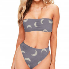 Burga Art Pattern Bandeau Bikini Two Piece Women's Swimsuit - Burga Moonstone Pattern Art Poster