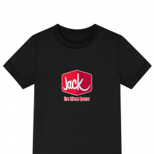 Jack In The Box Tee Shirt T-Shirt Short Sleeve - Jack In The Box New Logo On Black Background