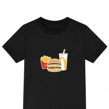 Mcdonald Tee Shirt T-Shirt Short Sleeve - Mcdonald Combo Illustration on Yellow Background