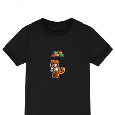 Super Mario Tee Shirt T-Shirt Short Sleeve - Tanooki Mario Sticker Art