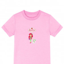 Strawberry Shortcake Tee Shirt T-Shirt Short Sleeve - Strawberry Shortcake Walking With Puppy